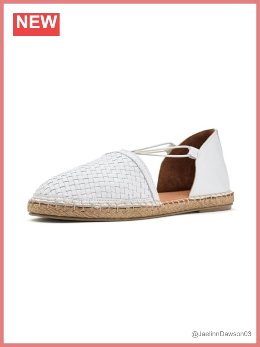 Women's Woven Leather Espadrille Flats Flexible Comfort Slip-On